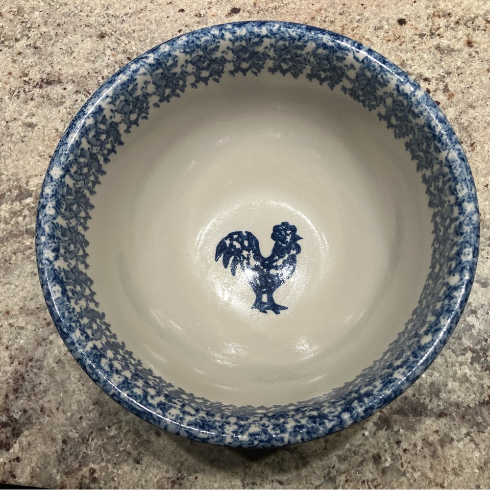 Vintage Folk Craft spongeware bowl manufactured by Tienshan